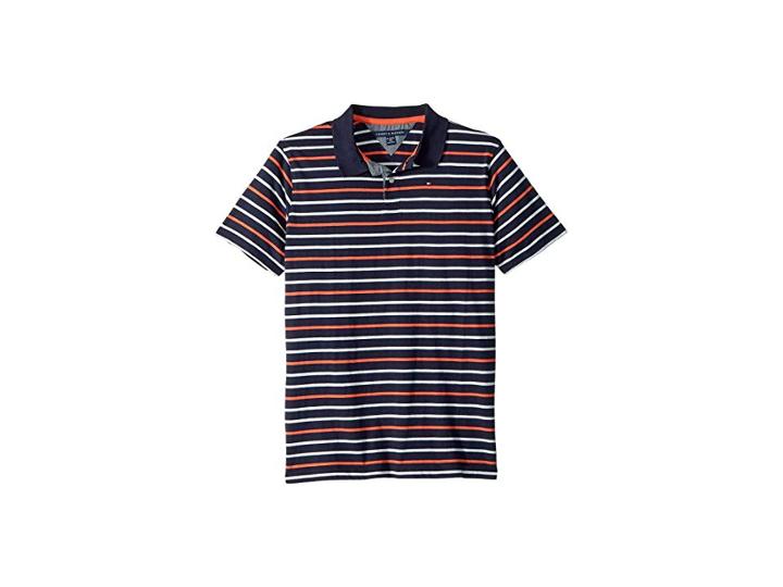 Tommy Hilfiger Kids Stripe Polo (big Kids) (swim Navy) Boy's Clothing