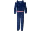 Tommy Hilfiger Kids Cold Shoulder Stretch Velvet Jumpsuit (big Kids) (flag Blue) Girl's Jumpsuit & Rompers One Piece