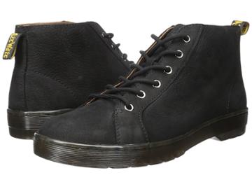Dr. Martens Coburg 6-eye Suede Ltt Boot (black Slippery Wp/black Co Cotton Drill) Men's Boots