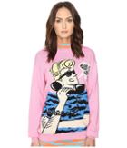 Jeremy Scott Retro Cartoon Sweater (pink Print) Women's Sweater