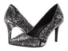 Calvin Klein Gayle Pump (black/white Shiny Snake Print) High Heels