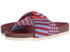 Tory Sport Tech Knit Slide (red Velvet/multicolor) Women's Slide Shoes