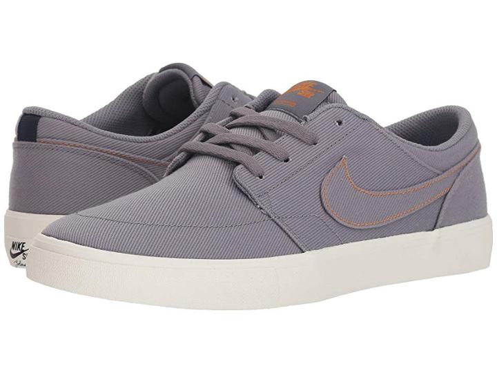 Nike Sb Solarsoft Portmore Ii (gunsmoke/gunsmoke/ivory/geode Teal) Women's Skate Shoes
