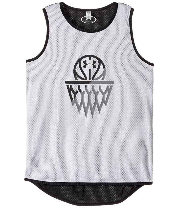 Under Armour Kids Ua Baseline Tank (big Kids) (white/black/white) Boy's Sleeveless