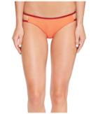 Rvca Frothy Cheeky Bikini Bottom (hot Coral) Women's Swimwear