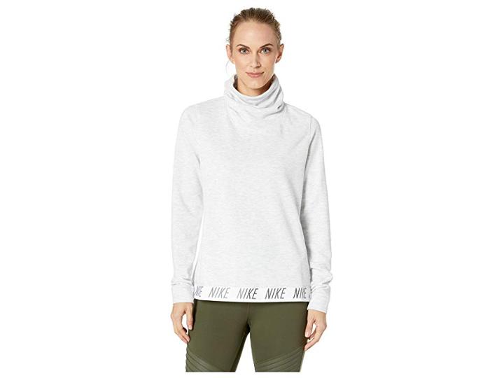 Nike Dry Training Top (birch Heather/dark Grey) Women's Long Sleeve Pullover