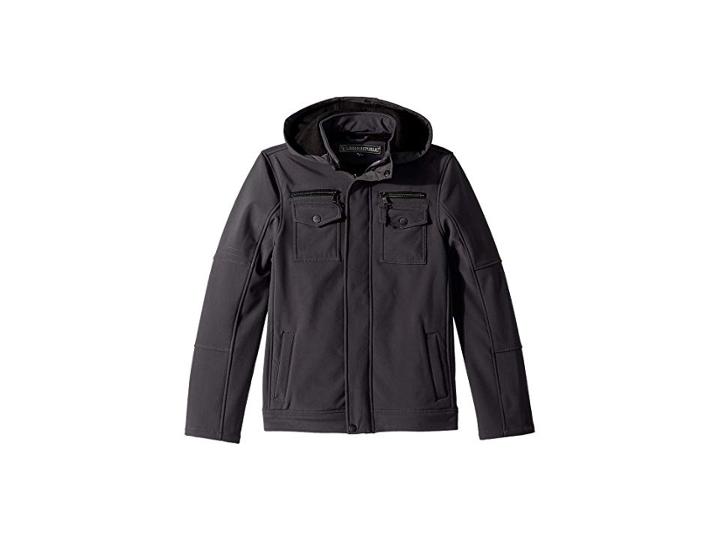 Urban Republic Kids Karl Softshell Officers Jacket W/ Zip Off Hood (little Kids/big Kids) (pewter) Boy's Coat
