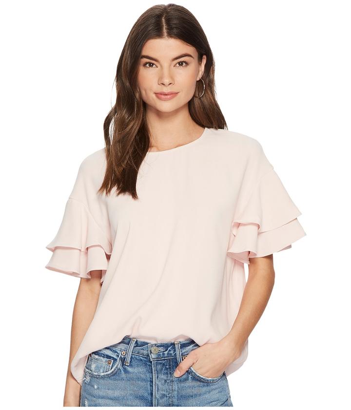 Kensie Polished Crepe Top Ks3k4384 (blossom) Women's Clothing