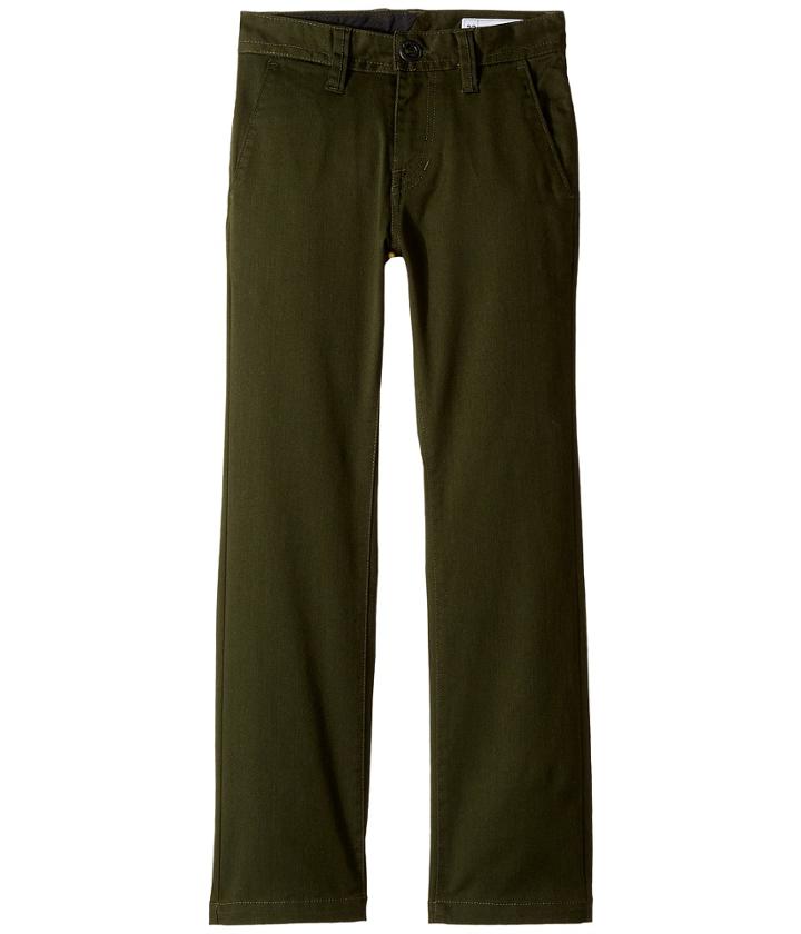 Volcom Kids Frickin Modern Stretch Chino Pants (big Kids) (dark Green) Boy's Casual Pants