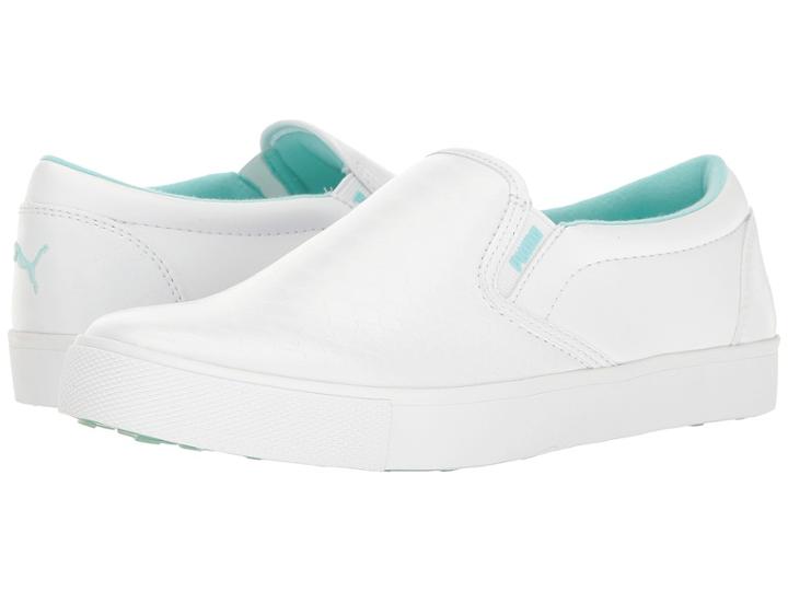 Puma Golf Tustin Slip-on (puma White/aruba Blue) Women's Shoes