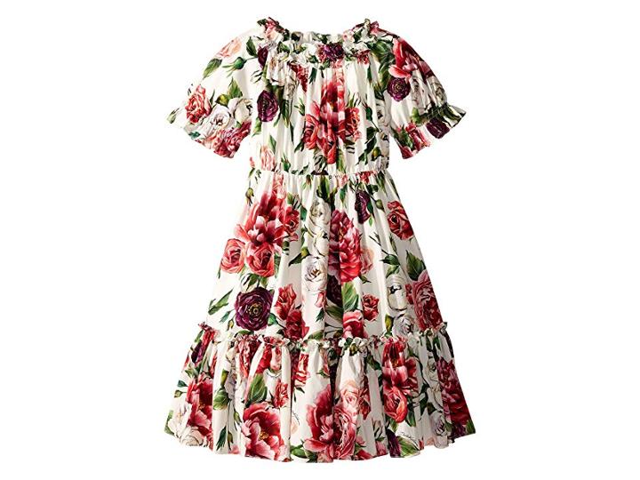 Dolce & Gabbana Kids Poplin Peonie Dress (big Kids) (peonie Print) Girl's Dress