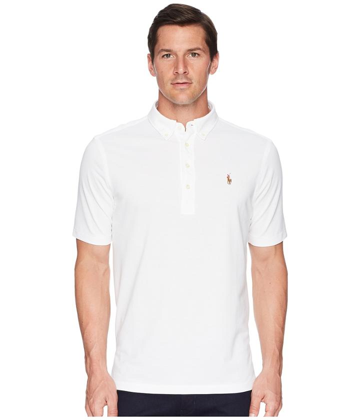 Polo Ralph Lauren Oxford Pique Polo (white) Men's Clothing