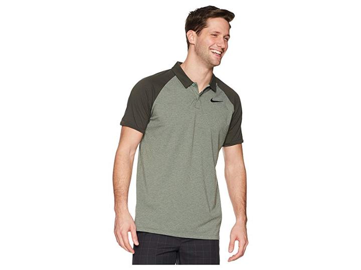 Nike Golf Dry Polo Raglan (clay Green/sequoia/heather/black) Men's Clothing