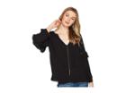 1.state Split-neck Blouson Sleeve Top With Tassels (black) Women's Clothing