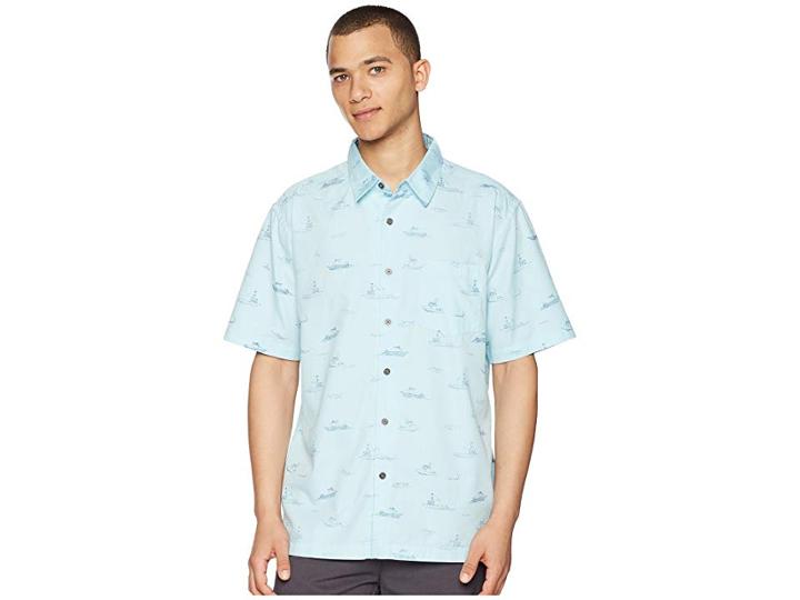 Quiksilver Waterman Channel Cruising Woven Shirt (crystal Blue) Men's Clothing