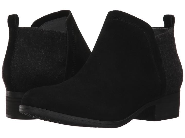 Toms Deia Bootie (black Suede/wool 1) Women's Boots