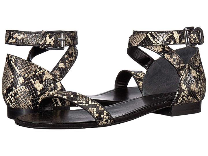 Lauren Ralph Lauren Davison (black/cream Python Print) Women's  Shoes