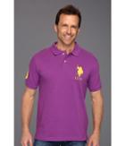 U.s. Polo Assn. Solid Polo With Big Pony (purple) Men's Short Sleeve Pullover