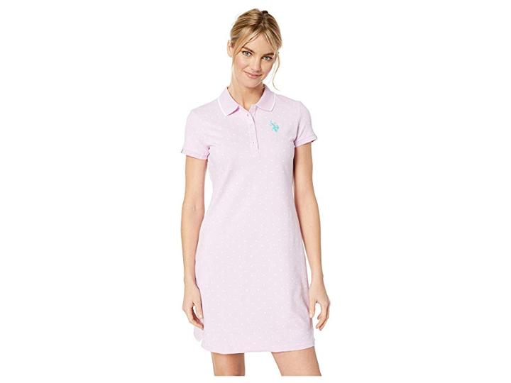 U.s. Polo Assn. Dot Polo Dress (flowering Lilac) Women's Dress