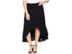 Karen Kane Plus Plus Size Asymmetric Raw Hem Skirt (black) Women's Skirt
