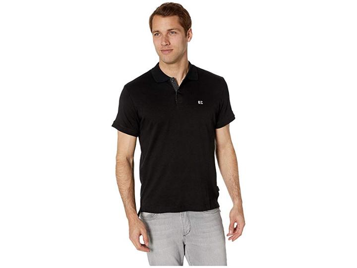 Kenneth Cole New York Short Sleeve Logo Polo (black) Men's Clothing