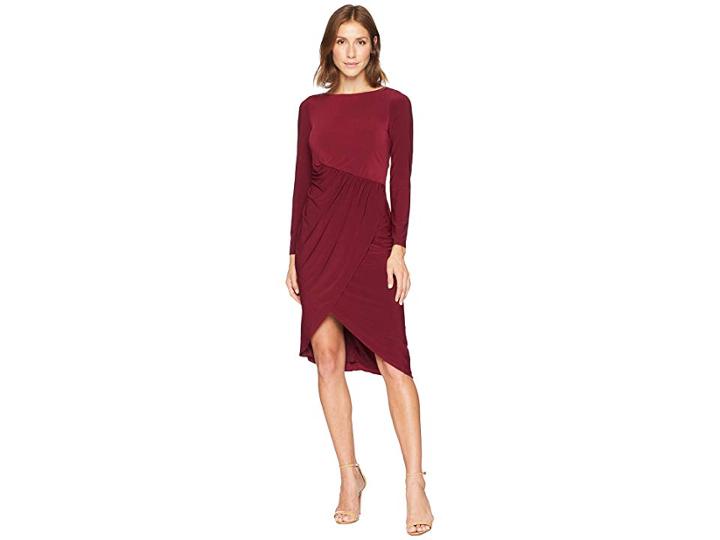 Adrianna Papell Matte Jersey Knotted Sheath (garnet) Women's Dress