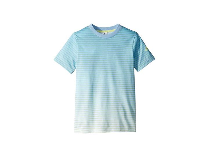 Adidas Kids Melbourne Tee (little Kids/big Kids) (semi Frozen Yellow/ash Blue) Boy's T Shirt