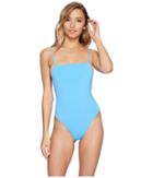 Mara Hoffman Solid High Cut One-piece (periwinkle) Women's Swimsuits One Piece