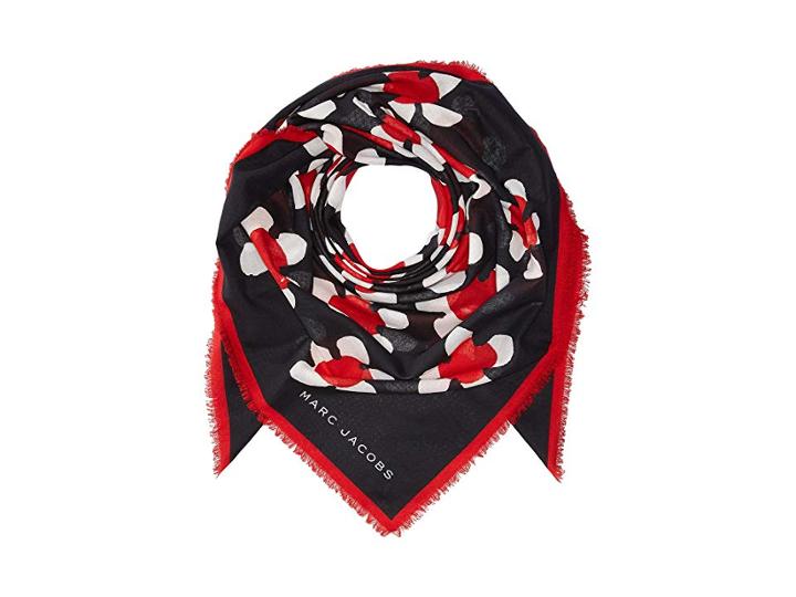 Marc Jacobs Daisy Large Square (red Multi) Scarves