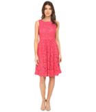 Donna Morgan Sleeveless Lace Fit And Flare With Back Detail (tent) Women's Dress