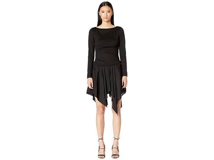 Nicole Miller Ponte Long Sleeve Combo Dress (black) Women's Dress