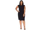 Adrianna Papell Plus Size Matte Jersey Sheath Dress (black) Women's Dress