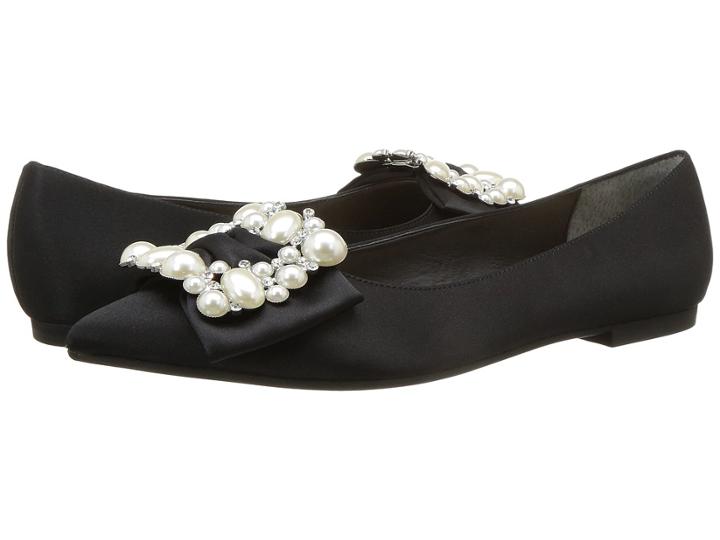 Nina Klea (black Luster Satin) Women's Flat Shoes