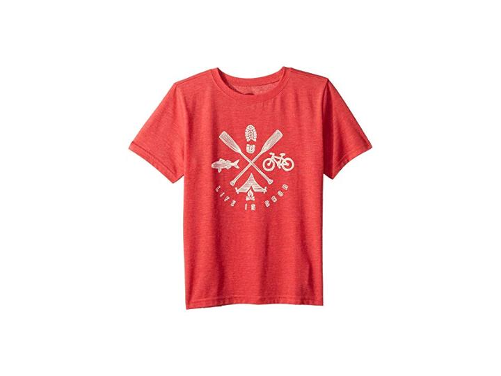 Life Is Good Kids Great Outdoors Cool T-shirt (little Kids/big Kids) (americana Red) Boy's T Shirt
