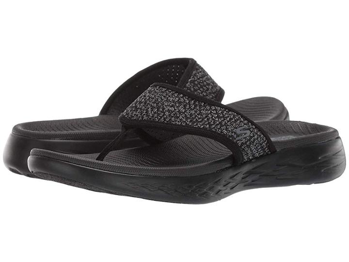 Skechers Performance On-the-go 600 Glossy (black/gray) Women's Sandals
