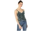 Juicy Couture Track Stretch Velour Cami (pitch Black Enchanted Floral) Women's Clothing