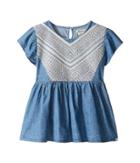 Lucky Brand Kids Flowy Mixer Top In Chambray (big Kids) (medium Wash) Girl's Clothing