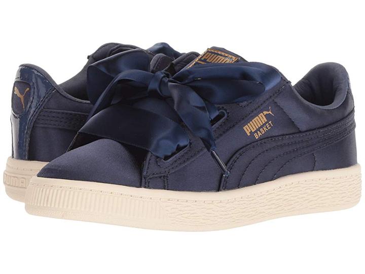 Puma Kids Basket Heart Tween Ps (little Kid/big Kid) (sargasso Sea) Girls Shoes