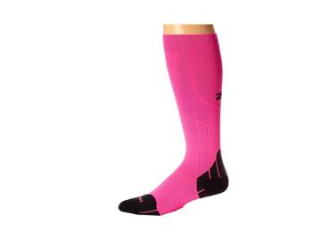 Zensah Tech+ Compression Socks (neon Pink) Crew Cut Socks Shoes