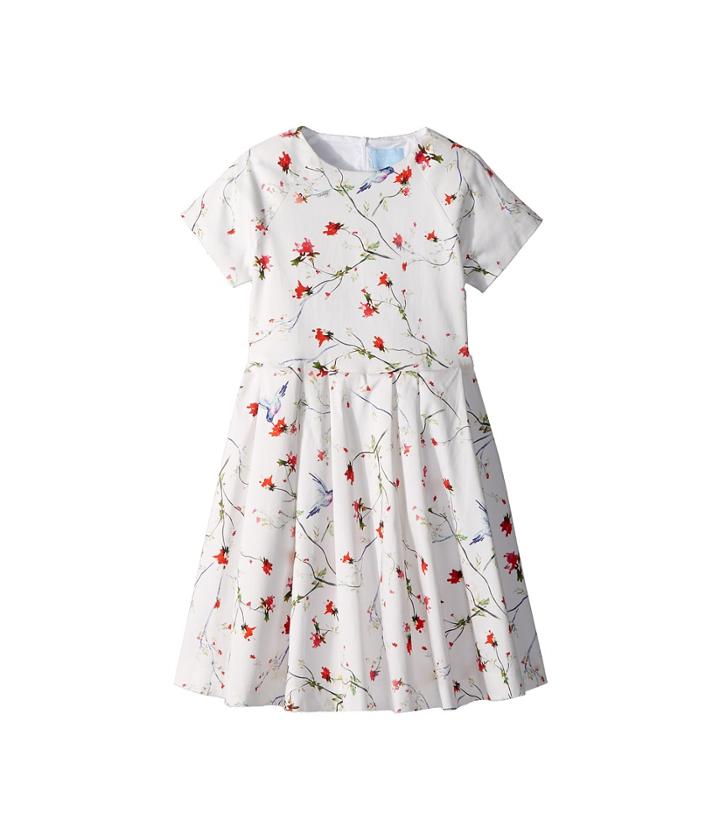 Lanvin Kids Bloom Short Sleeve Dress (little Kids/big Kids) (white/multi) Girl's Dress