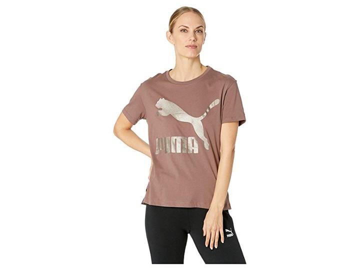 Puma Classics Logo Tee (peppercorn/bronze) Women's T Shirt