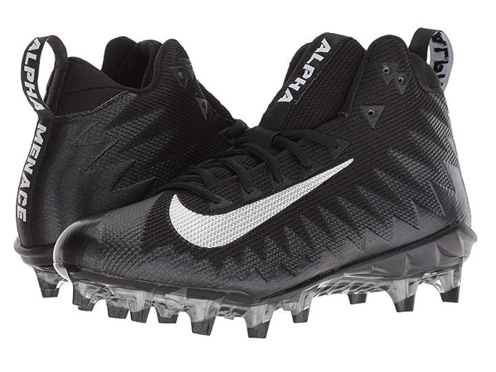 Nike Alpha Menace Pro Mid (black/metallic Silver/black) Men's Cleated Shoes