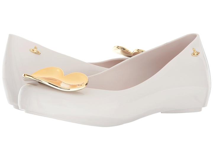 + Melissa Luxury Shoes Vivienne Westwood Anglomania + Melissa Ultragirl Xix (white/silver Heart) Women's Shoes