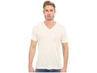 John Varvatos Star U.s.a. Short Sleeve Knit V-neck With Pintuck Seam Details (salt) Men's Clothing