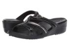 Crocs Sanrah Metalblock Strap Wedge (multi Black/black) Women's Shoes