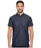 Prana Broderick Standard (indigo) Men's Short Sleeve Button Up