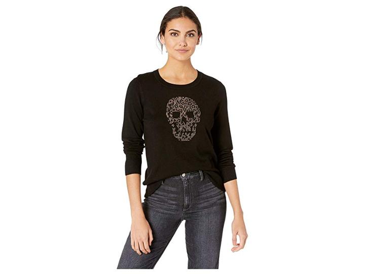 Romeo & Juliet Couture Skull Motif Sweater (black) Women's Sweater