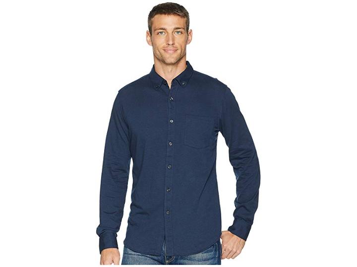 Perry Ellis Slim Fit Knit Shirt (blue Heron) Men's Clothing