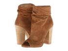 Kristin Cavallari Laurel Peep Toe Bootie (dark Camel Kid Suede) Women's Dress Pull-on Boots