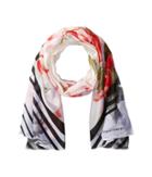 Vince Camuto English Rose Oblong Scarf (white/red) Scarves